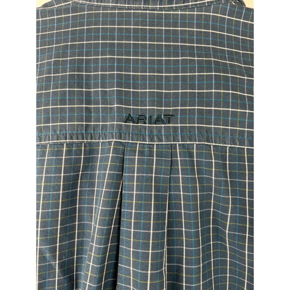 Ariat Pro Series Button Down Shirt Mens XLarge  Blue Long Sleeve Check - Picture 8 of 13
